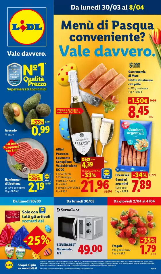 Volantino Lidl a Santa Teresa Gallura | Menù di Pasqua conveniente? Vale davvero. | 2026-03-30T00:00:00.000Z - 2026-04-08T00:00:00.000Z