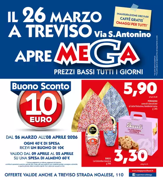 Volantino Supermercati Mega a Trieste | Pasqua che risparmio | 2026-03-26T00:00:00.000Z - 2026-04-08T00:00:00.000Z