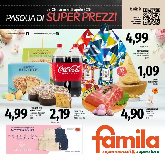 Volantino Famila Superstore a Trieste | Pasqua che risparmio | 2026-03-26T00:00:00.000Z - 2026-04-08T00:00:00.000Z