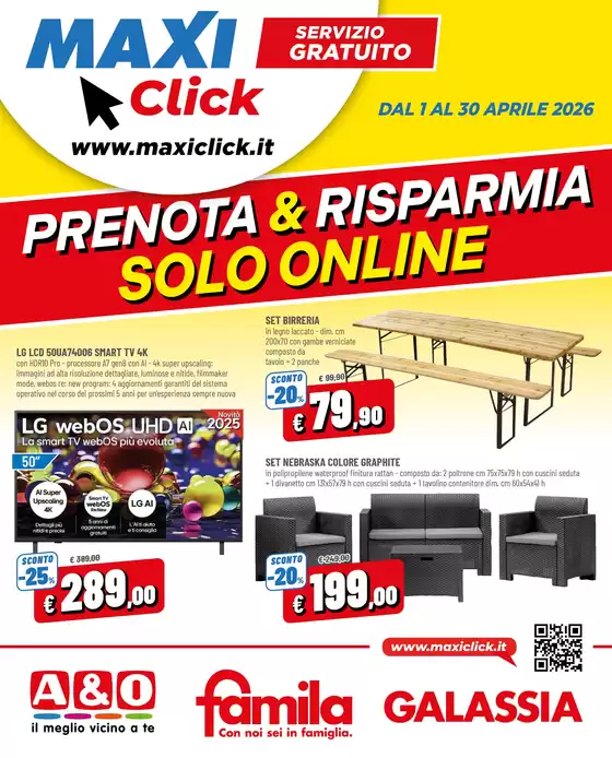 Volantino Famila Superstore a Corridonia | MaxiClick | 2026-04-01T00:00:00.000Z - 2026-04-30T00:00:00.000Z