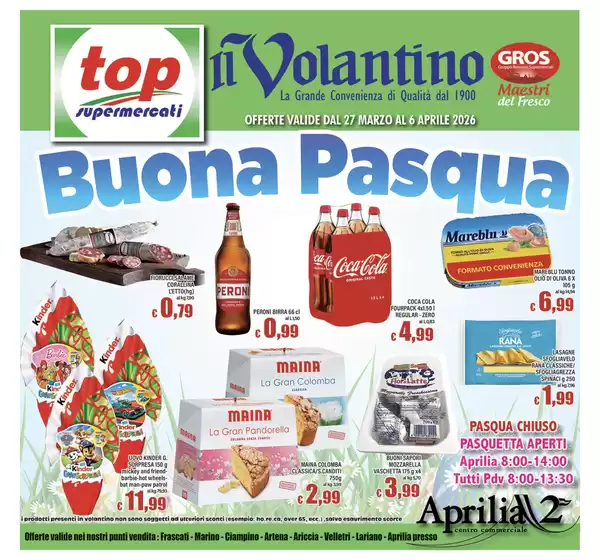 Volantino Top Supermercati a Gela | Buona Pasqua | 2026-03-27T00:00:00.000Z - 2026-04-06T00:00:00.000Z