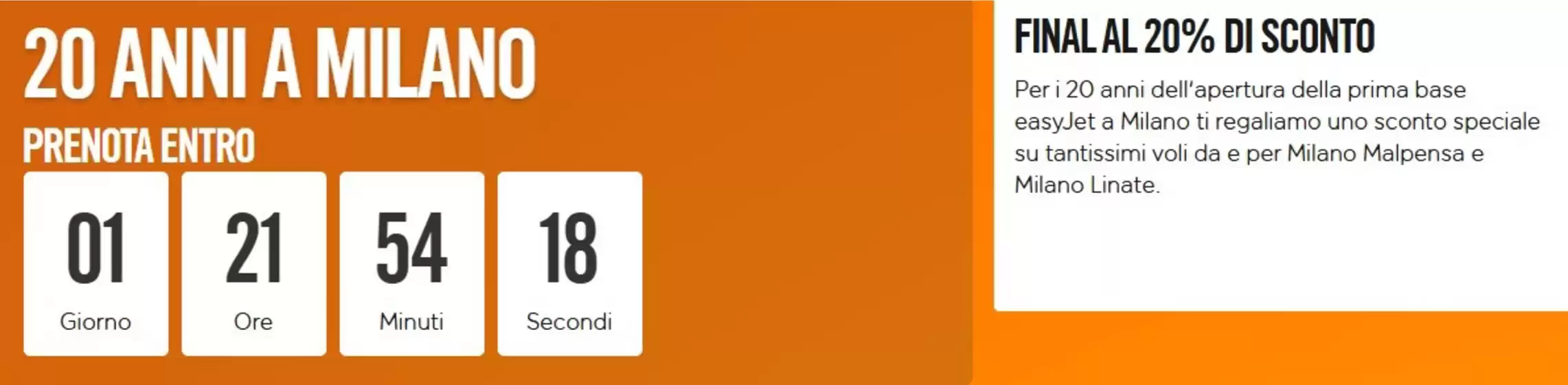 Volantino EasyJet a Pegognaga | Final al 20% di sconto | 2026-03-27T00:00:00.000Z - 2026-03-29T00:00:00.000Z