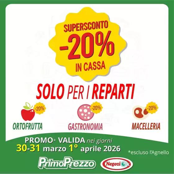 Volantino PrimoPrezzo a Cavallino | Supersconto -20% in casa | 2026-03-30T00:00:00.000Z - 2026-04-01T00:00:00.000Z