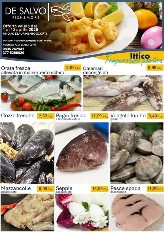 Volantino Pescheria De Salvo | Offerte valide dal 1 al 13 aprile 2026 | 2026-04-01T00:00:00.000Z - 2026-04-13T00:00:00.000Z