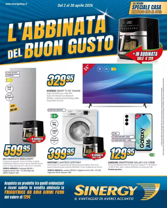 Volantino Sinergy a Venezia | L'abbinata del buon gusto | 2026-04-02T00:00:00.000Z - 2026-04-30T00:00:00.000Z