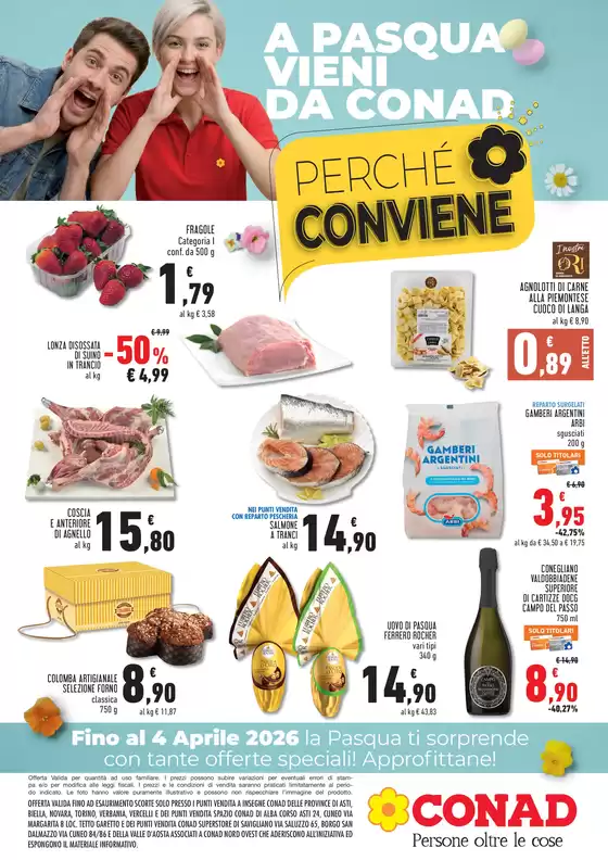 Volantino Conad a Settimo Torinese | OFFERTE DI PASQUA | 2026-04-01T00:00:00.000Z - 2026-04-04T00:00:00.000Z