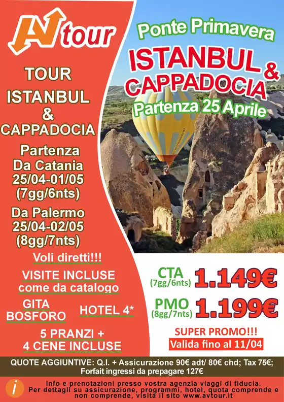 Volantino Av Tour a Milano | Istanbul & Cappadocia | 2026-04-01T00:00:00.000Z - 2026-04-11T00:00:00.000Z
