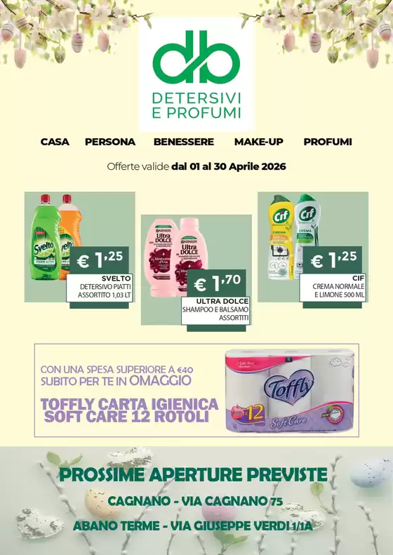Volantino DB detersivi a Trieste | Offerte valide dal 01 al 30 aprile | 2026-04-01T00:00:00.000Z - 2026-04-30T00:00:00.000Z