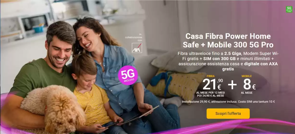 Volantino Tiscali Casa a Verona | Casa Fibra Power Home Safe + Mobile 300 5G Pro | 2026-04-01T00:00:00.000Z - 2026-04-30T00:00:00.000Z