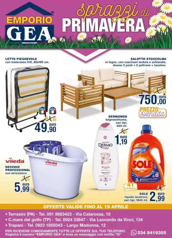 Volantino Emporio GEA a Trieste | Sprazzi di primavera | 2026-04-01T00:00:00.000Z - 2026-04-19T00:00:00.000Z