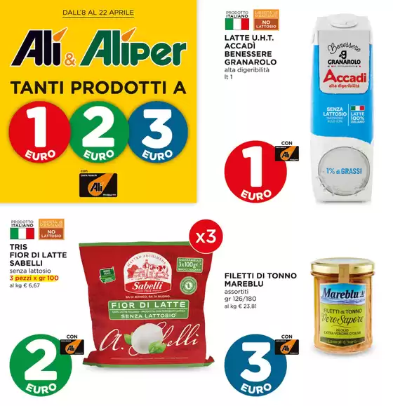 Volantino Alì e Alìper a Prato | Tanti prodotti a 1,2,3 euro | 2026-04-08T00:00:00.000Z - 2026-04-22T00:00:00.000Z