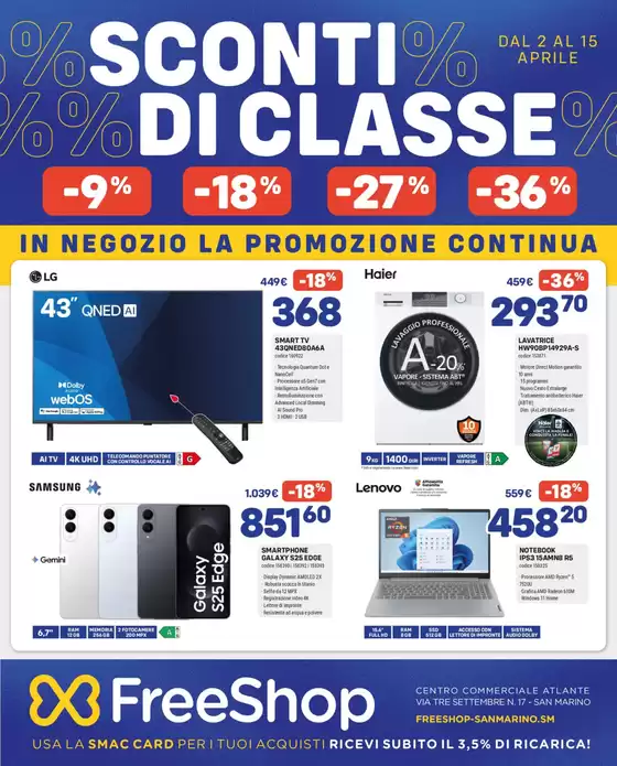 Volantino Freeshop a Pordenone | Sconti di classe | 2026-04-02T00:00:00.000Z - 2026-04-15T00:00:00.000Z