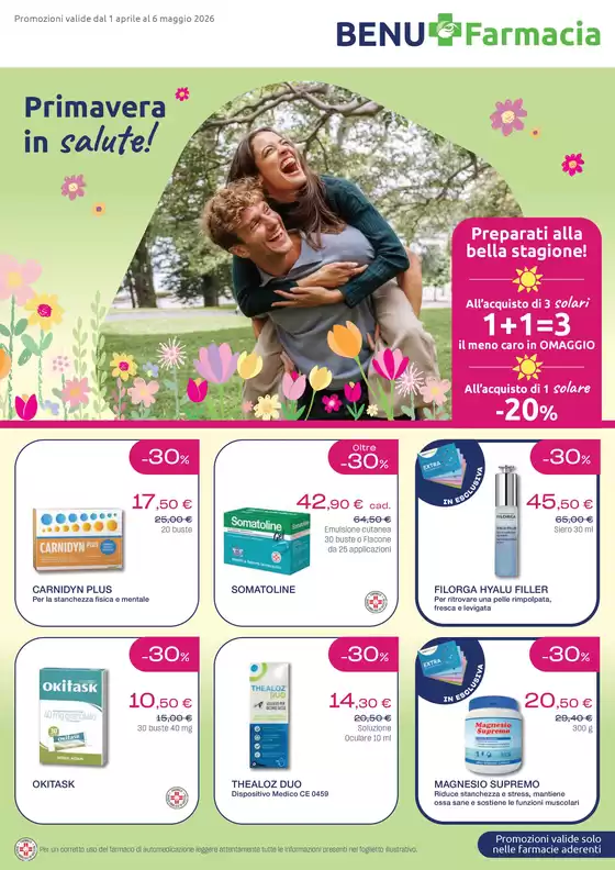 Volantino BENU Farmacia a Urbino | Primavera in salute! | 2026-04-01T00:00:00.000Z - 2026-05-06T00:00:00.000Z