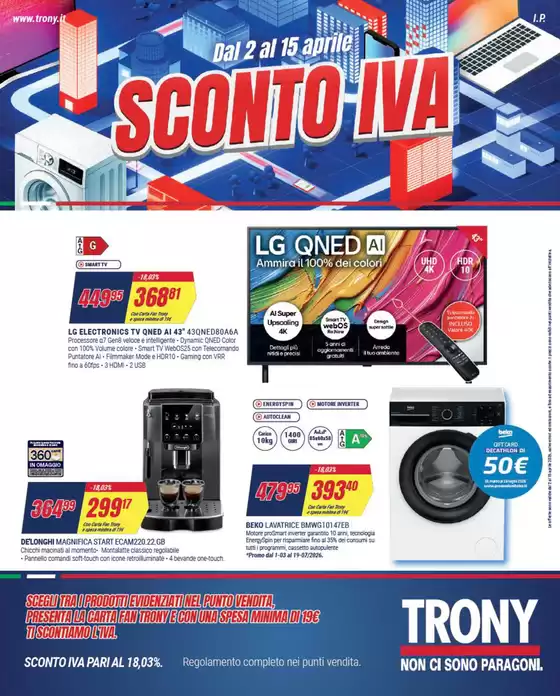 Volantino Trony | Sconto IVA | 2026-04-02T00:00:00.000Z - 2026-04-15T00:00:00.000Z