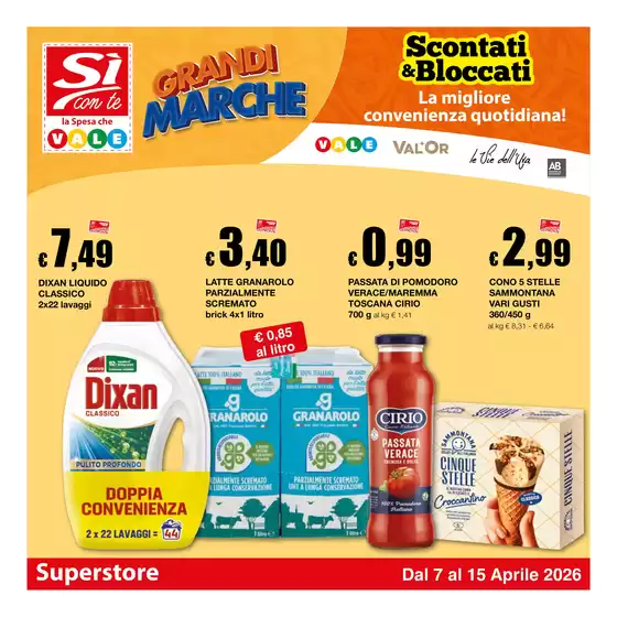Volantino Si con te superstore | Grandi marche | 2026-04-07T00:00:00.000Z - 2026-04-15T00:00:00.000Z