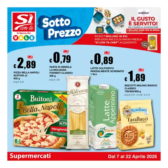 Volantino Si con te supermercati | Sotto prezzo | 2026-04-07T00:00:00.000Z - 2026-04-22T00:00:00.000Z