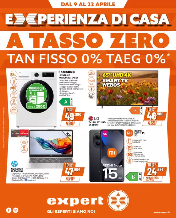 Volantino Expert a Montagnana | Experienza di casa a tasso zero! | 2026-04-09T00:00:00.000Z - 2026-04-22T00:00:00.000Z