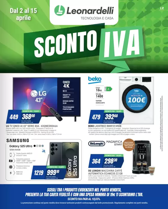 Volantino Leonardelli a Godiasco Salice Terme | SCONTO IVA | 2026-04-02T00:00:00.000Z - 2026-04-15T00:00:00.000Z