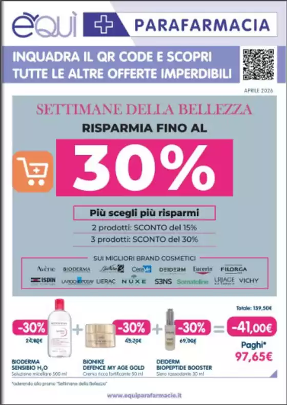 Volantino É Qui Parafarmacie | Risparmia fino al 30% | 2026-04-03T00:00:00.000Z - 2026-04-30T00:00:00.000Z