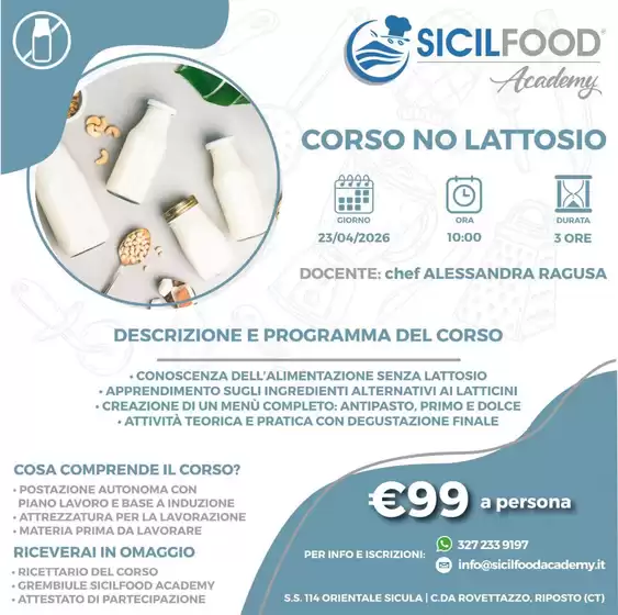 Volantino Sicil Food | Corso no lattosio | 2026-04-23T00:00:00.000Z - 2026-04-23T00:00:00.000Z