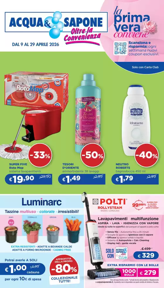 Volantino Acqua & Sapone | Dal 9 al 29 aprile | 2026-04-09T00:00:00.000Z - 2026-04-29T00:00:00.000Z
