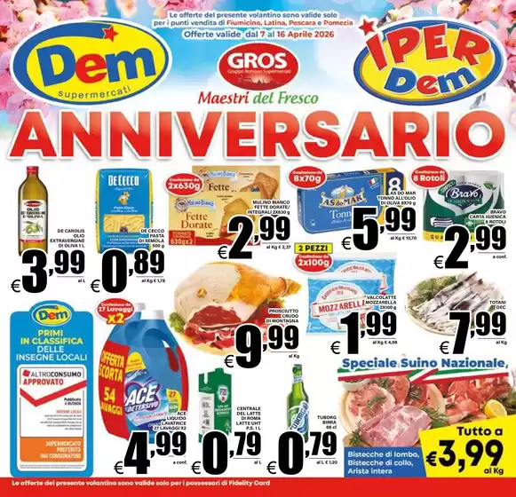 Volantino Dem | Anniversario | 2026-04-07T00:00:00.000Z - 2026-04-16T00:00:00.000Z