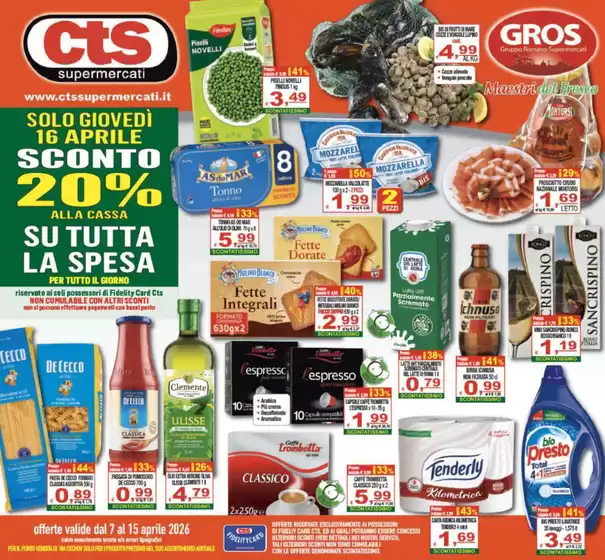 Volantino CTS Supermercati | Offerte valide dal 7 al 15 aprile 2026 | 2026-04-07T00:00:00.000Z - 2026-04-16T00:00:00.000Z