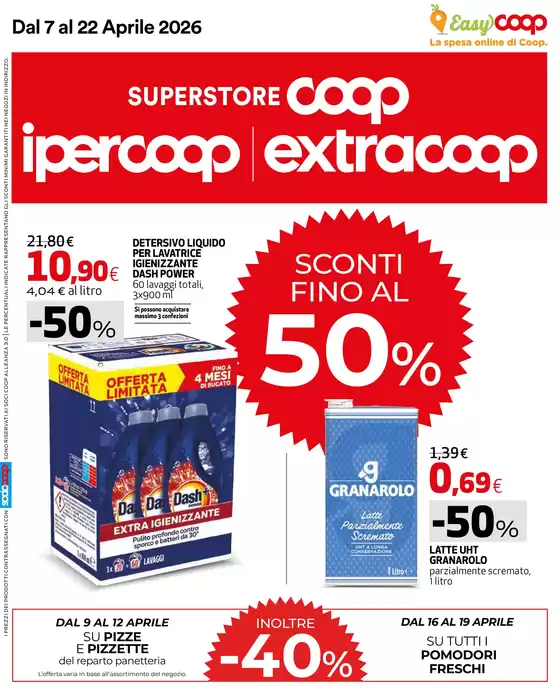 Volantino Extracoop | Sconti fino al 50% | 2026-04-07T00:00:00.000Z - 2026-04-22T00:00:00.000Z