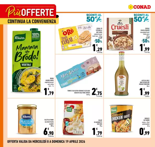 Volantino Conad a Cascina | Più offerte continua la convenienza | 2026-04-08T00:00:00.000Z - 2026-04-19T00:00:00.000Z