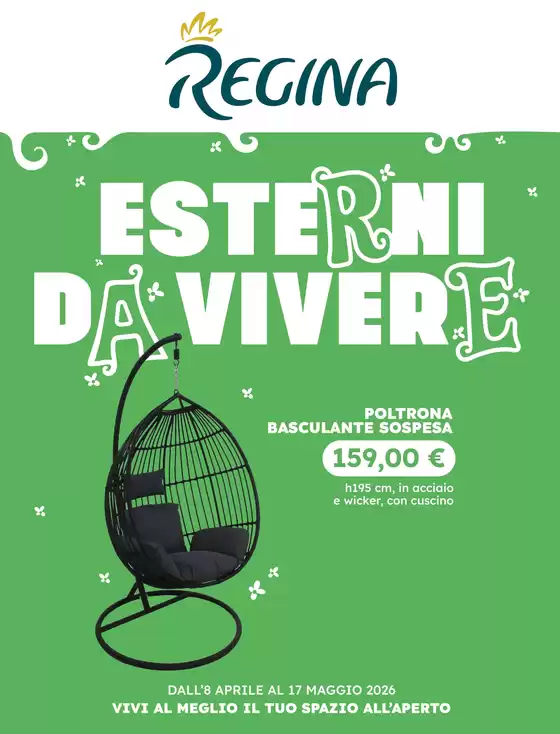Volantino Regina Grandi Magazzini a Lissone | Esterni da vivere | 2026-04-08T00:00:00.000Z - 2026-05-17T00:00:00.000Z