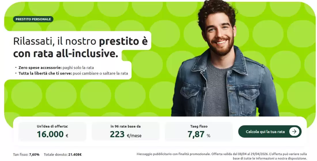 Volantino Findomestic a Cologno Monzese | Prestito personale | 2026-04-08T00:00:00.000Z - 2026-04-29T00:00:00.000Z