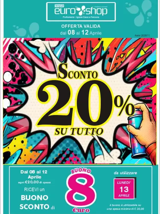 Volantino | Sconto 20% su tutto | 2026-04-08T00:00:00.000Z - 2026-04-12T00:00:00.000Z
