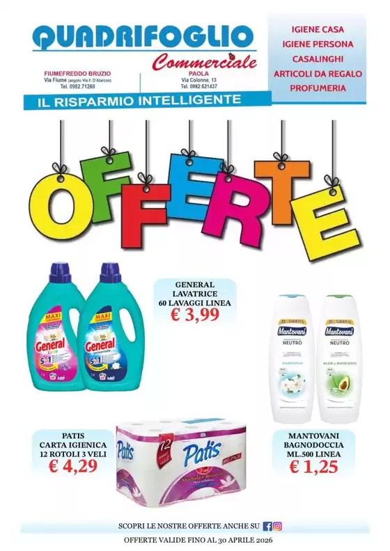 Volantino Quadrifoglio Commerciale | Offerte | 2026-04-08T00:00:00.000Z - 2026-04-30T00:00:00.000Z