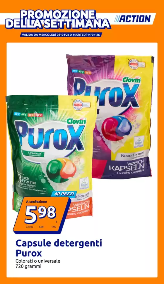 Volantino Action | Promozione della settimana | 2026-04-08T00:00:00.000Z - 2026-04-14T00:00:00.000Z