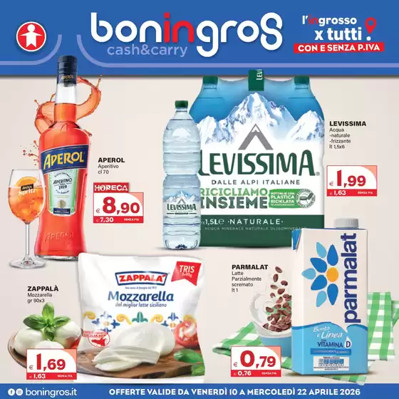 Volantino Boningros Cash and Carry a Manfredonia | Offerte valida da venerdi 10 a mercoledi 22 aprile | 2026-04-10T00:00:00.000Z - 2026-04-22T00:00:00.000Z
