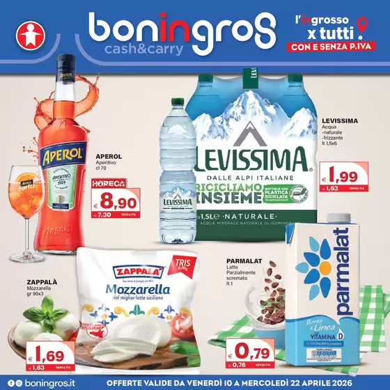 Volantino Boningros Cash and Carry a Manfredonia | Offerte valide da venerdi 10 a mercoledi 22 aprile | 2026-04-10T00:00:00.000Z - 2026-04-22T00:00:00.000Z