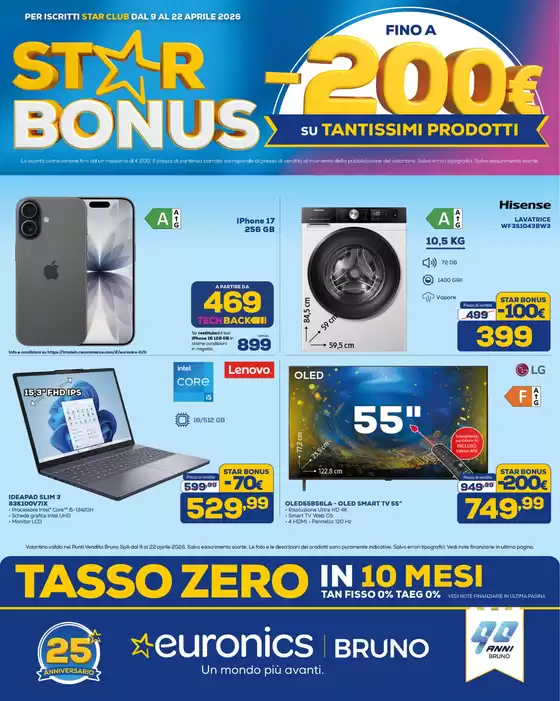 Volantino Euronics | Starbonus! | 2026-04-09T00:00:00.000Z - 2026-04-22T00:00:00.000Z