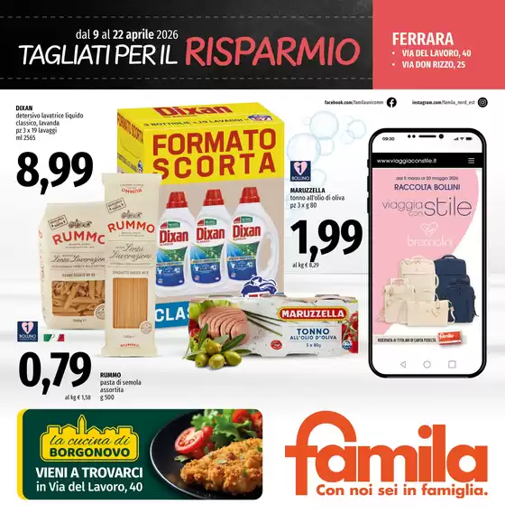 Volantino Famila | Tagliati per il risparmio | 2026-04-09T00:00:00.000Z - 2026-04-22T00:00:00.000Z