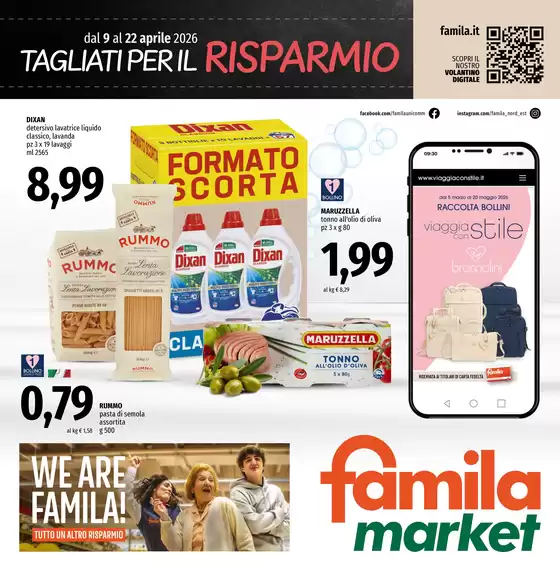 Volantino Famila Market | Tagliati per il risparmio | 2026-04-09T00:00:00.000Z - 2026-04-22T00:00:00.000Z