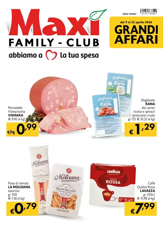 Volantino Maxì Family a Treviso | Grandi affari | 2026-03-09T00:00:00.000Z - 2026-04-22T00:00:00.000Z