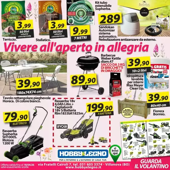 Volantino Hobby & Legno | Vivere all'aperto in allegria | 2026-04-09T00:00:00.000Z - 2026-04-18T00:00:00.000Z