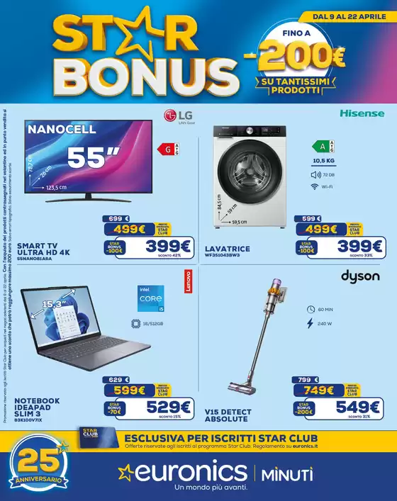 Volantino Euronics | Star Bonus -200 euro  | 2026-04-09T00:00:00.000Z - 2026-04-23T00:00:00.000Z