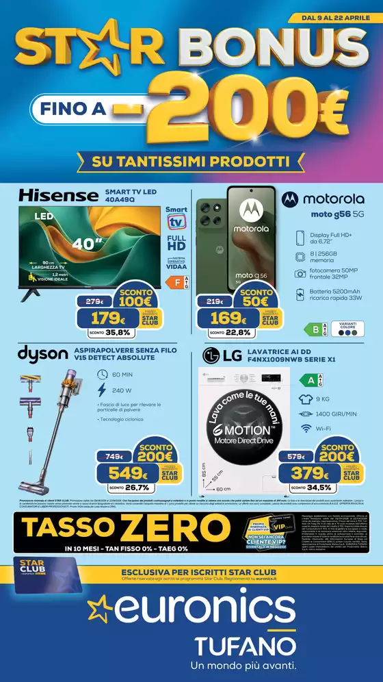 Volantino Euronics | STAR BONUS MENO 200 | 2026-04-10T00:00:00.000Z - 2026-04-22T00:00:00.000Z