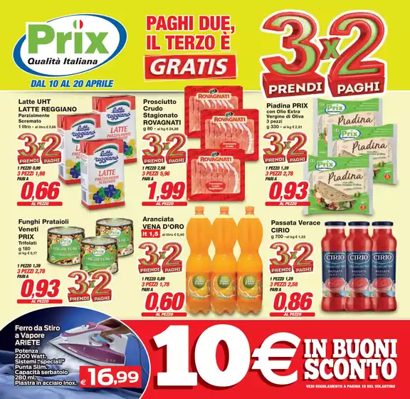 Volantino Prix | 3 prendi x 2 paghi | 2026-04-10T00:00:00.000Z - 2026-04-20T00:00:00.000Z