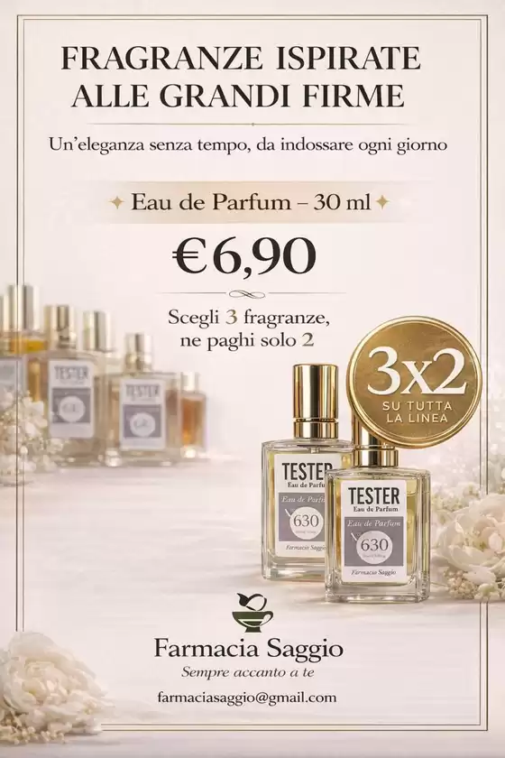 Volantino Farmacia Saggio | 3x2 su tutta la linea | 2026-04-10T00:00:00.000Z - 2026-04-30T00:00:00.000Z