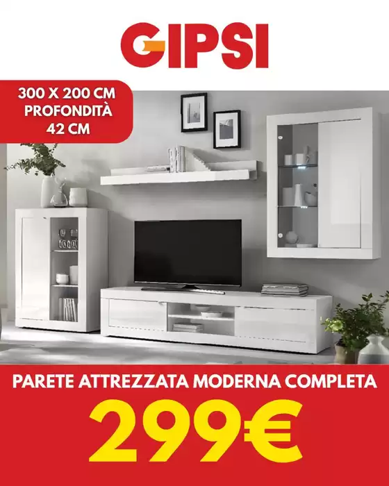 Volantino Gipsi | Parete attrezzata moderna completa | 2026-04-10T00:00:00.000Z - 2026-04-30T00:00:00.000Z