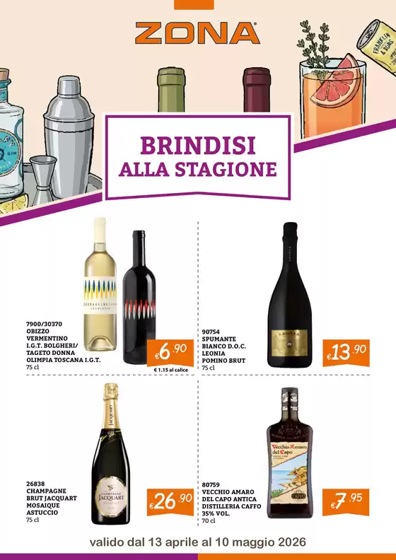 Volantino ZONA | Zona per te! Brindisi alla stagione | 2026-04-13T00:00:00.000Z - 2026-05-10T00:00:00.000Z