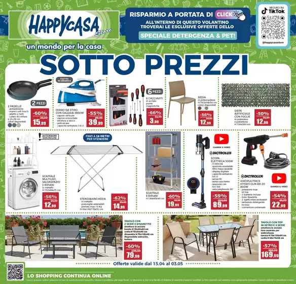 Volantino Happy Casa Store | Sotto prezzi | 2026-04-15T00:00:00.000Z - 2026-05-03T00:00:00.000Z