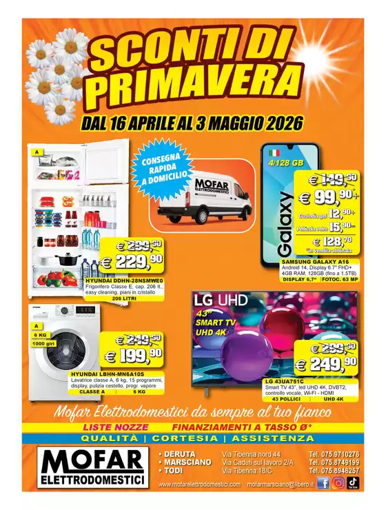 Volantino Mofar Elettrodomestici | Sconti di primavera | 2026-04-16T00:00:00.000Z - 2026-05-03T00:00:00.000Z