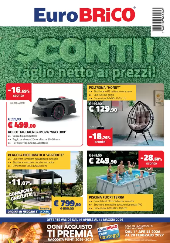 Volantino Eurobrico a Savignone | Sconti! Taglio netto ai prezzi | 2026-04-16T00:00:00.000Z - 2026-05-14T00:00:00.000Z
